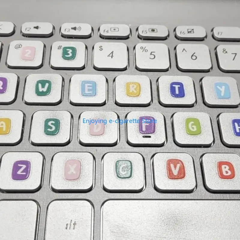 Bunte Tastaturaufkleber, 26 Buchstaben und Zahlen, Tastenkappenaufkleber für einfache Tipperkennung auf Standardtastaturen Y4QF – Detail 5
