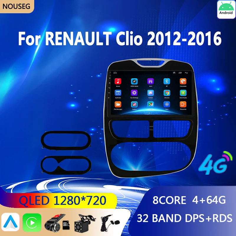 

Android Auto Car Radio Carplay for Renault Clio 4 2012-2016 Carplay 4G Car Multimedia GPS 2 Din Autoradio