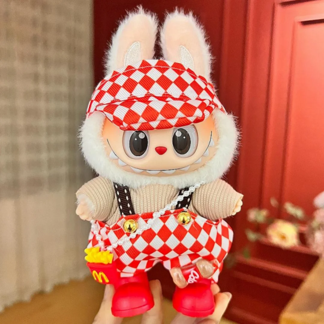 

New corduroy For Labubu Doll Clothing Set Hat 17cm Clothes Shoes Doll DIY Accessories Training Sitting Party Games Toys Gifts