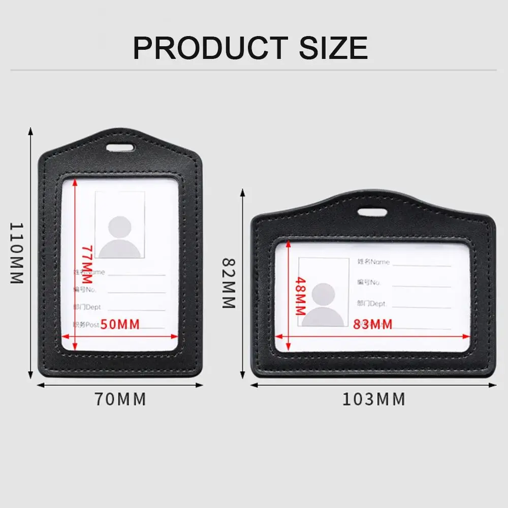 Hochwertiger Arbeitskartenhalter aus echtem Leder mit Umhängeband, einfarbig, Ausweishülle für Büroangestellte