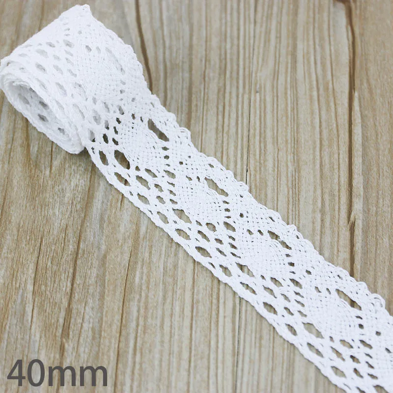 (5Meter/roll) White Cotton Embroidered Lace Net Ribbons Fabric Trim Decorate DIY Sewing Handmade Craft Materials Ribbons