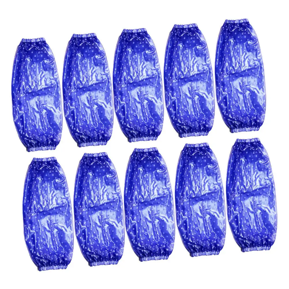 

5 пар водонепроницаемых защитных рукавов для готовки, маслоотталкивающие, быстросохнущие, эластичные, подходят для уборки на кухне, для женщин и мужчин, синие