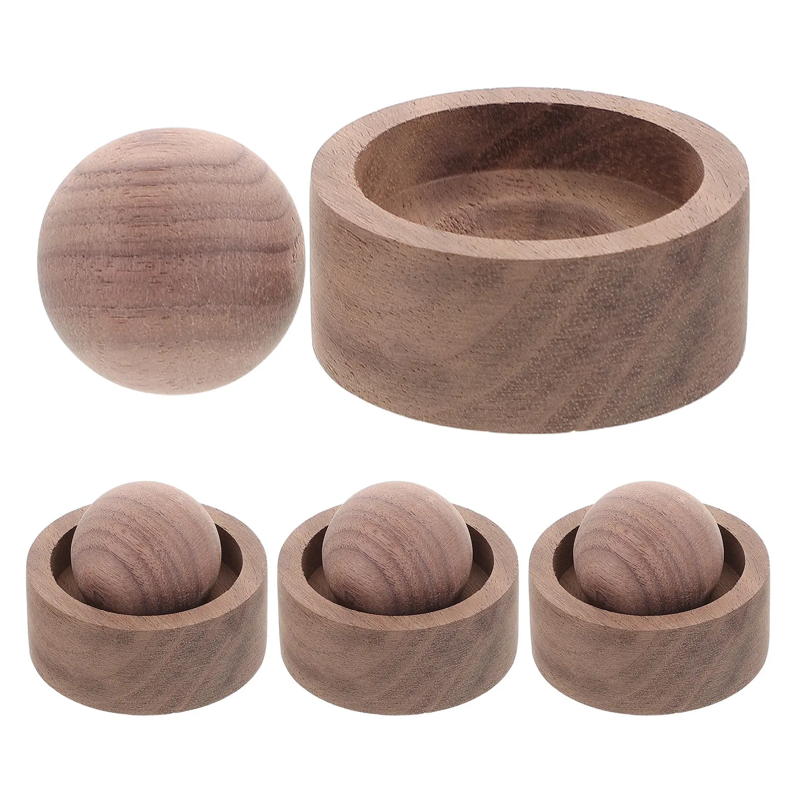 

4Pcs Walnut Wood Essential Oil Diffuser Natural Grain Aromatherapy Passive Diffuser Car Office Indoor Travel Sauna
