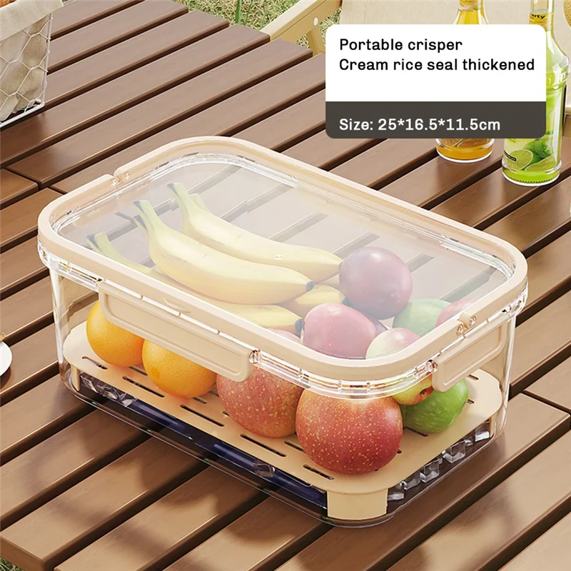 ABLQ Portable Refrigerator Fresh-Keeping Box,Large-Capacity Portable Crisper With Handle,Fruit Storage Containers For Fridge