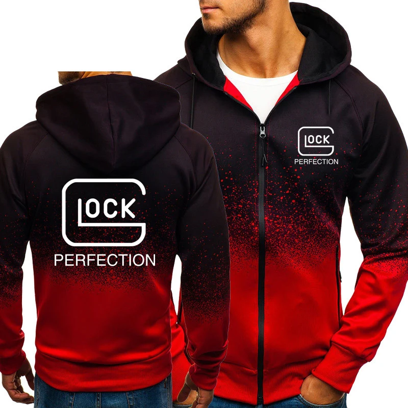 

Men's Jackets Glock Perfection Print Spring Autumn Zipper Hoodie Outwear Casual Tops High Quality Camouflage Male Coat