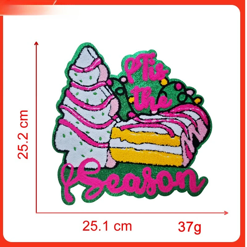 1 قطعة كبيرة مرح مشرق الكي التصحيح عيد الميلاد المطرزة النسيج التصحيح هوديي سترة شجرة عيد الميلاد سانتا كلوز التصحيح الديكور