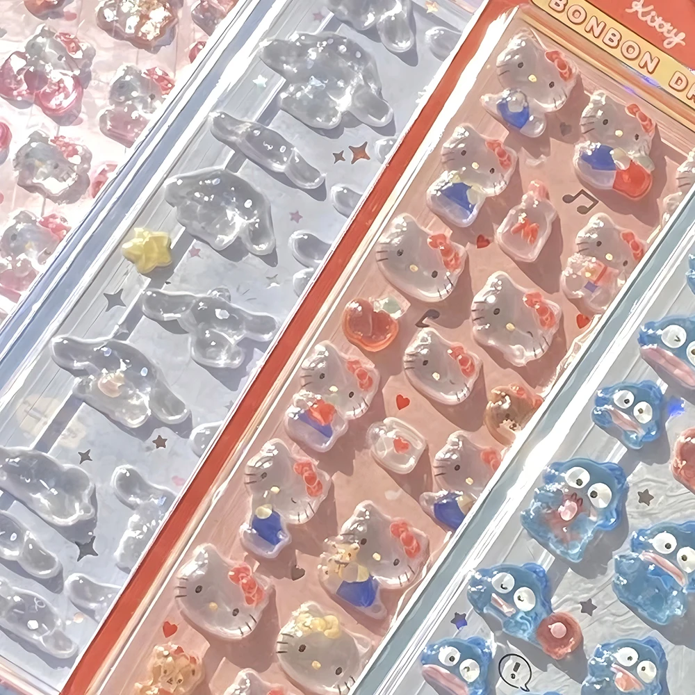 1 個かわいいサンリオ漫画バブルステッカーかわいい三次元ふわふわステッカー DIY スーツケースラップトップ電話デカール子供のおもちゃギフト