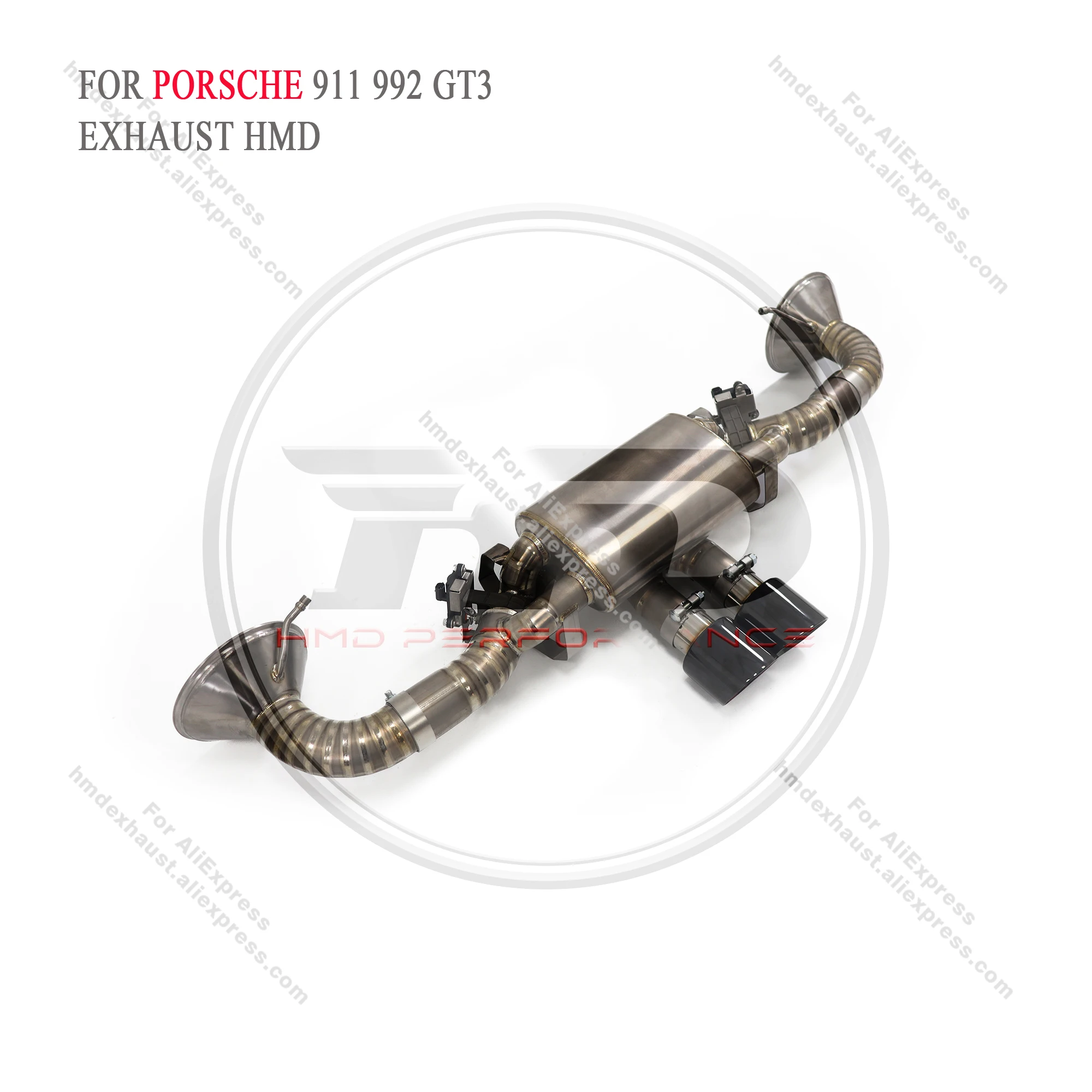 HMD Titanium Exhaust System Performance Catback And Headers for Porsche 911 992 GT3 Muffler With Valve Catless Downpipe