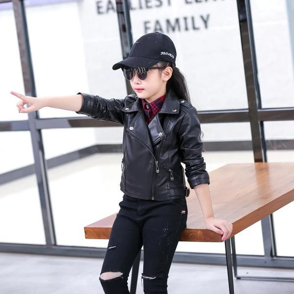 Children Girls Boys Black Pu Jackets Kids Baby Leather Jacket Spring Autumn Cool Coat Children Clothes Overcoats 3 14T AliExpress