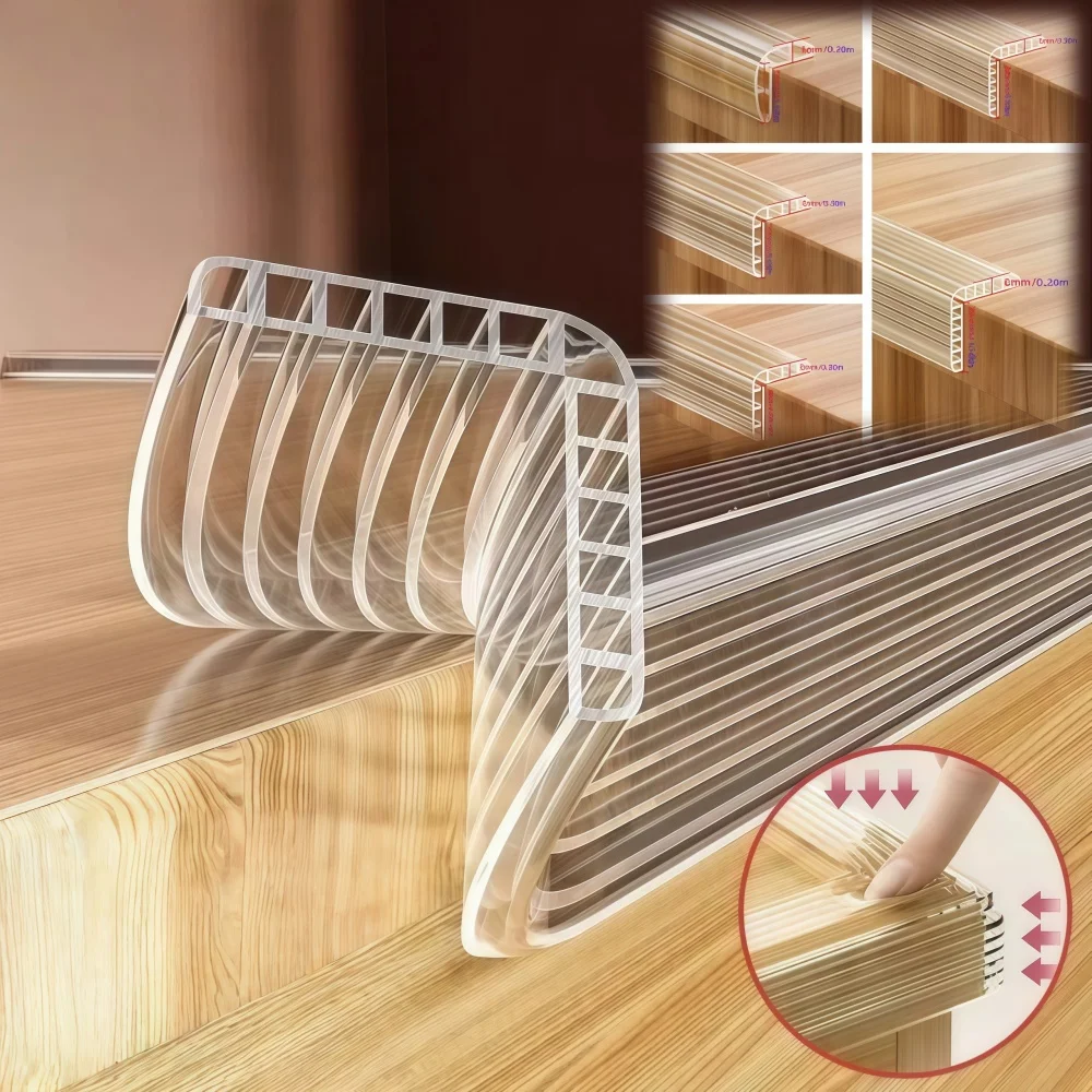1PC 1m/2m Transparent Anti-collision Strip Table Edge Protection Strip Furniture Corner Protection Bumper Tape Wall Corner