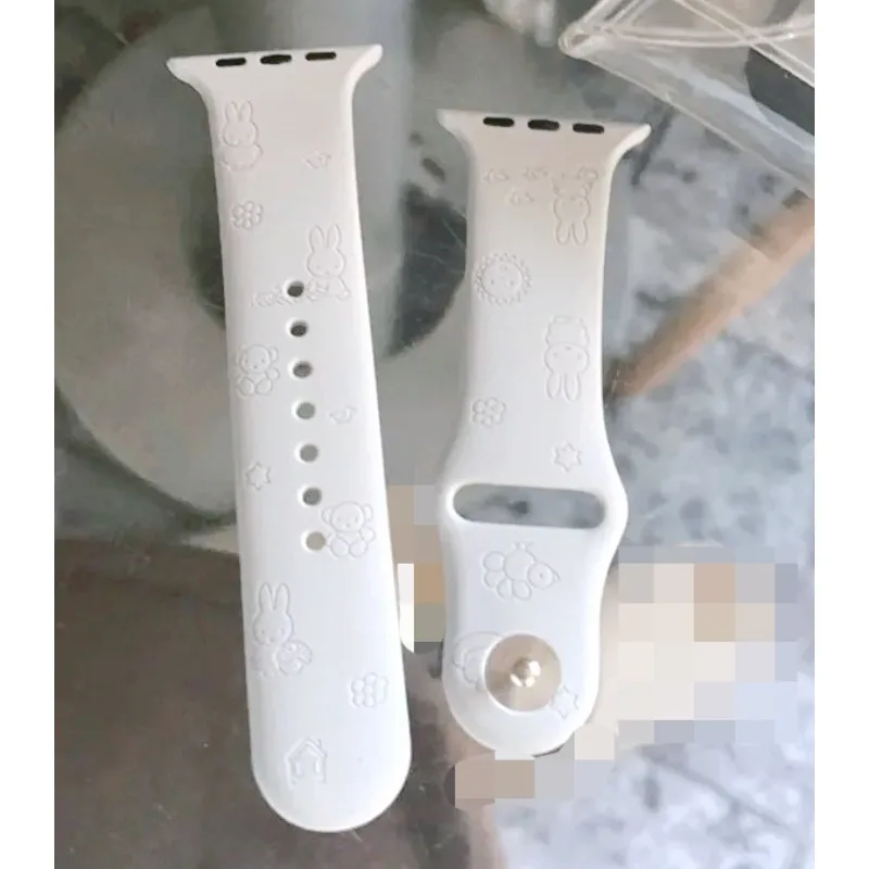 سوار ساعة ميفي كاواي كارتوني من السيليكون لساعة Iwatch 10/11 حزام مطبوع ممتاز مع إبزيم قابل للتعديل إكسسوار هدايا أنيق #6