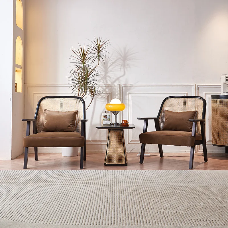 Haushalt einfache Homestay Balkon dreiteilige Set Wohnzimmer Rattan Freizeit Stuhl kleines Sofa