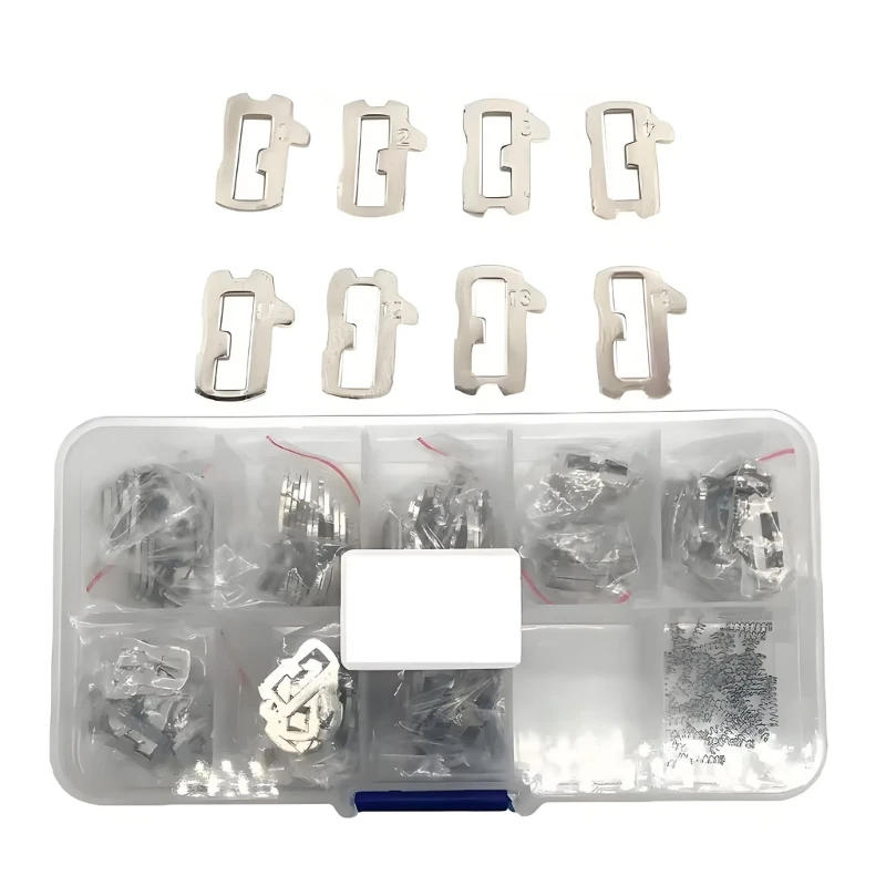 Car Lock Wafers Plate, Lock Replacement Component for HU66 Applications, 200 Metal Pieces in 8 Numbered Types for