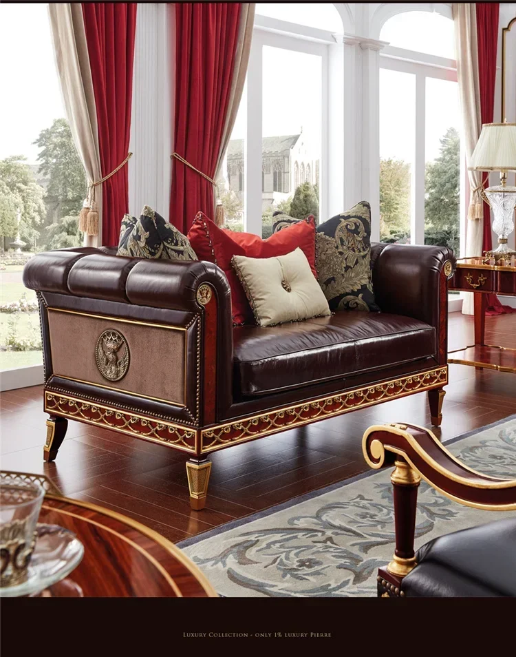 English sofa Alexander furniture copper pieces French neo-classical Villa luxury 123 combination sofa