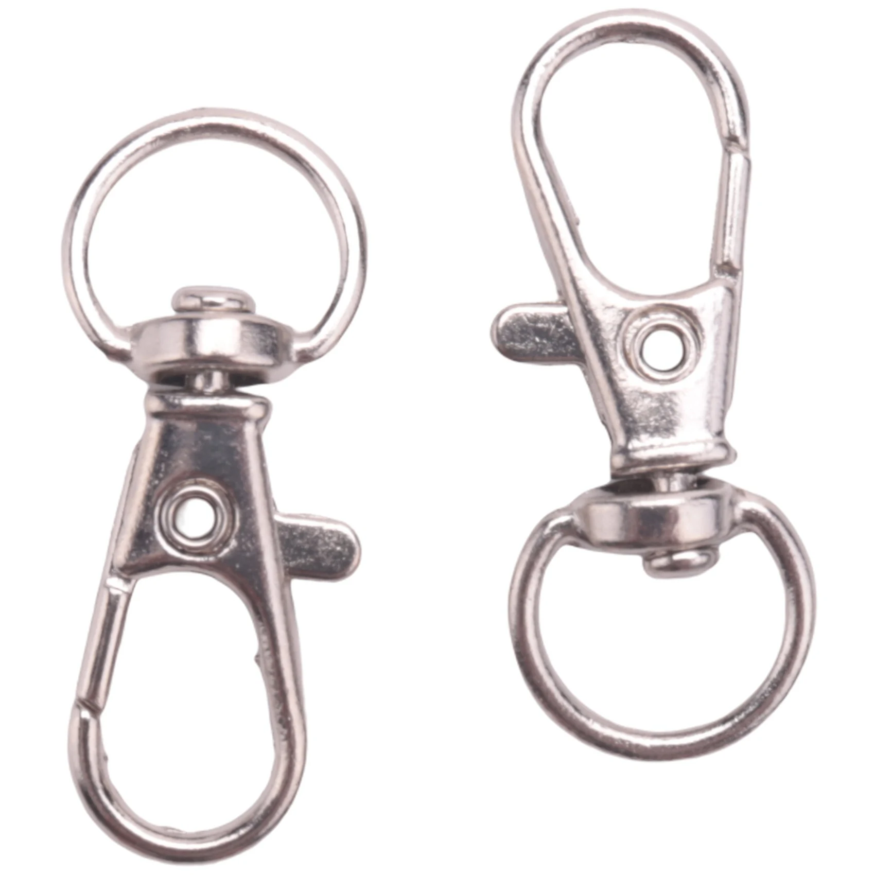 HLZS-100Pcs Metal Lobster Trigger Swivel Clasp Hooks Clip Buckle Jewellery Making Arts Crafts Key Ring Keychain 35Mm