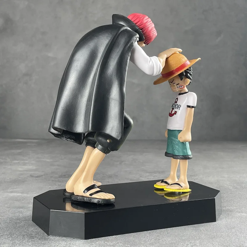 Uma peça artesanal luffy hastes de cabelos vermelhos modelo ornamento presente aniversário anime modelo artesanal naruto pvc ação boneca desktop deco