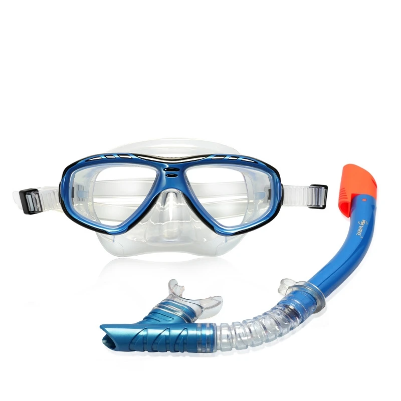 Anti-fog Snorkeling Swim Goggles With Easy Breath Dry Snorkel Tube Scuba Diving Mask Professional WaterProof Silicone EyeWear