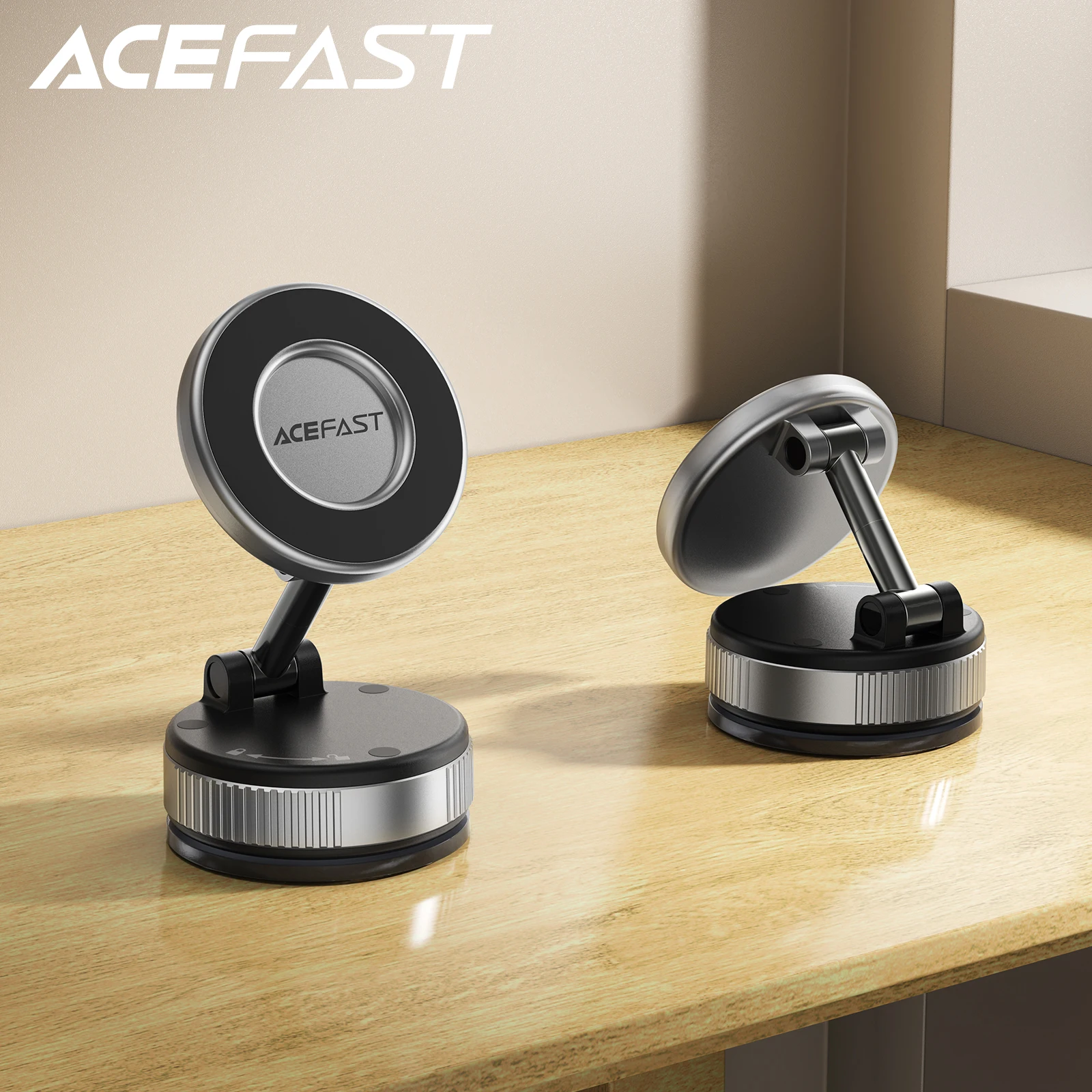 

ACEFAST Manual Vacuum Suction Cup Magnetic Car Phone Holder For iPhone 16/15 Pro Hands-Free 360°Rotation Adjustable Phone Stand