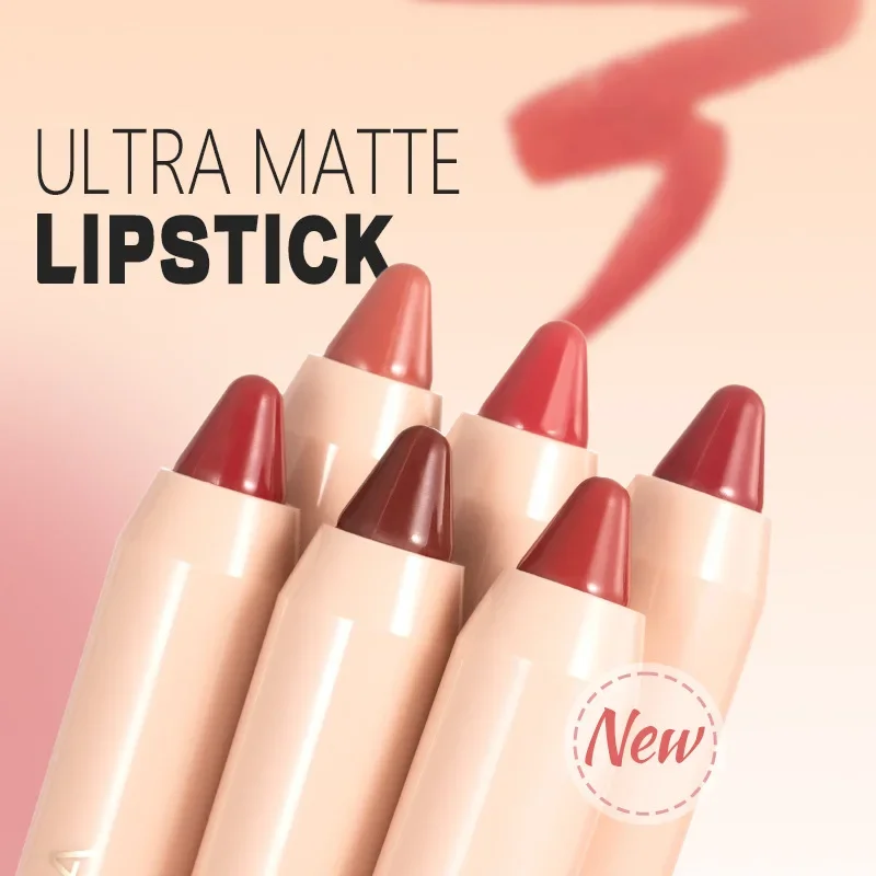 คุณภาพสูง Matte Nude สีแดงลิปสติก Lip Liner ดินสอ Contour Tint Labial แต่งหน้ากันน้ํา Non-sticky Lip Stick Lipliner ปากกา