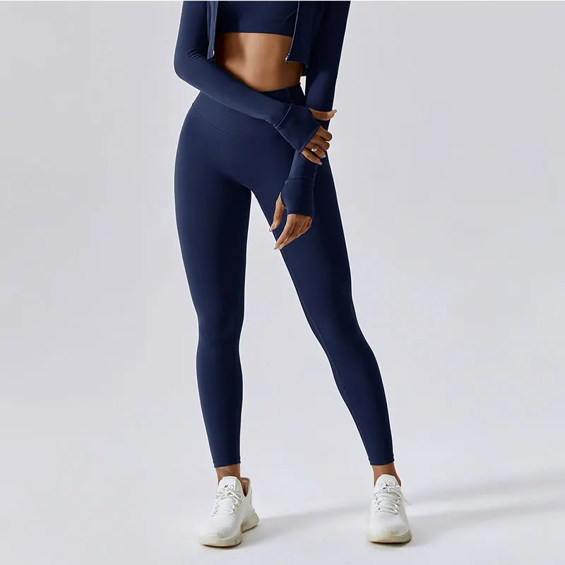 No T Line Yoga Pants Gym Leggings Women Girl Fitness Soft Tights High Waist Elastic Breathable Sports Pants Nylon