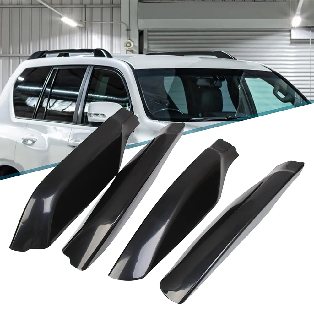 

4PCS Roof Rack Leg Cover Roof Rack Bar Rail End Protection Cover Shell for Toyota Land Cruiser Prado FJ150 2010-2018 Black
