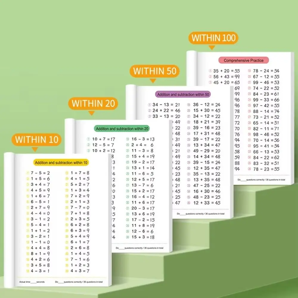 Within 10-100 Arithmetic Exercise Book 64 Pages Learning Tools Math Workbook Early Education Math Training Book Primary School