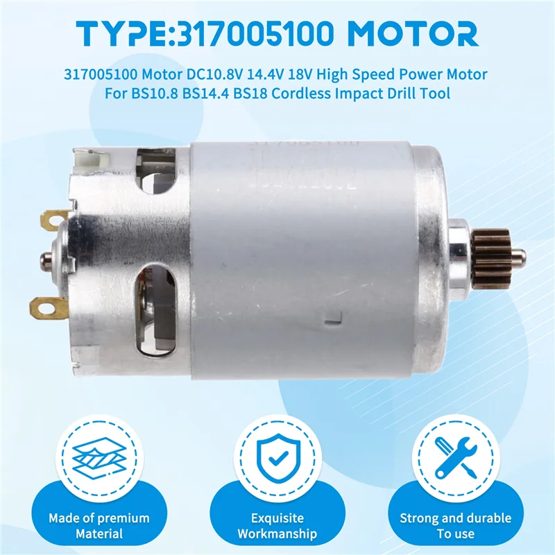 محرك 317005100 DC10.8V 14.4V 18V محرك طاقة عالي السرعة لـ METABO BS10.8 BS14.4 BS18 أداة حفر التأثير اللاسلكي-AA25