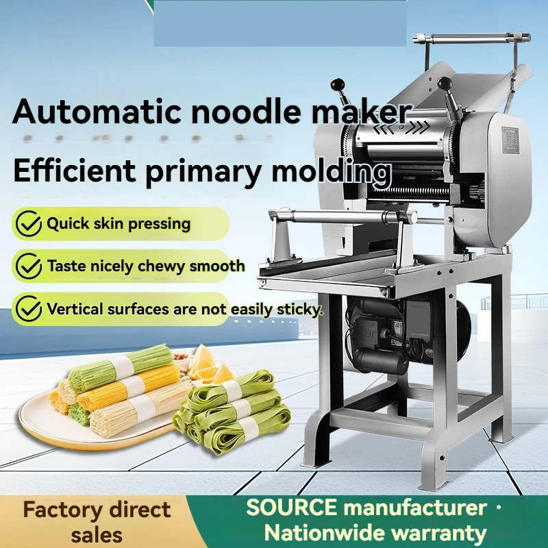 

Tabletop Hand Crank Egg Noodle Machine, Multifunctional Fine Noodle Rice Noodle Maker, Commercial Stainless Steel Dough Roller