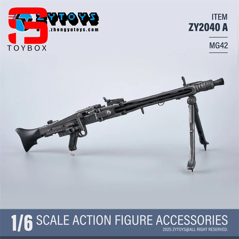 ZYTOYS ZY2040 Model Broni MG42 w Skali 1/6 dla Figurki Żołnierza, Mini Akcesoria Sceniczne Pasujące do Figurki Akcji o Wymiarach 12 cali
