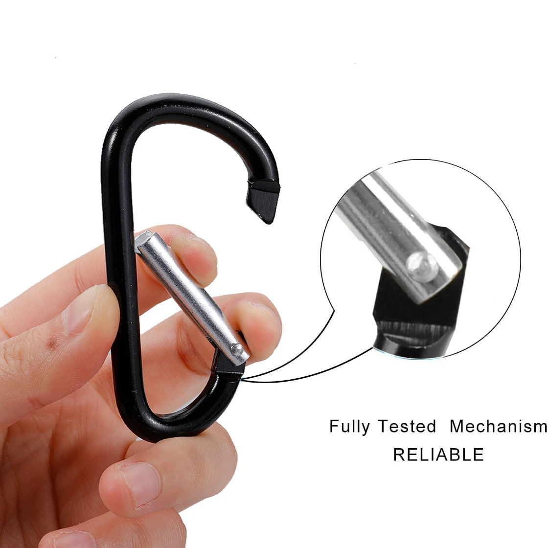 10pcs/lot Carabiner Travel Kit Camping Equipment Alloy Aluminum Survival Gear Camp Mountaineering Hook Camping Accessories 6#