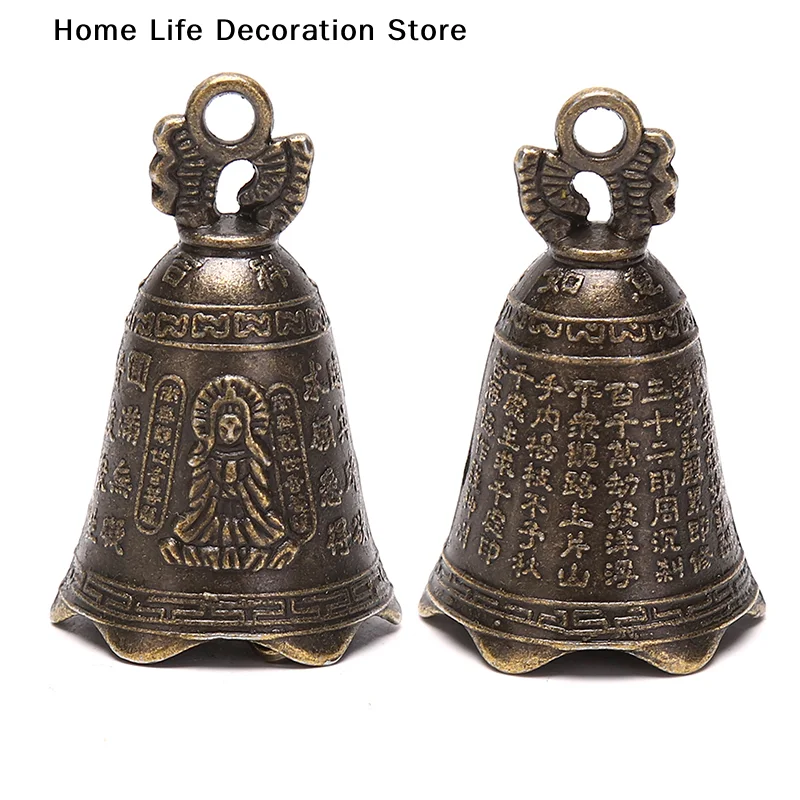 1pcs Chinese Antique Bell Mini Brass Copper Sculpture Pray Guanyin Bell Shui Feng Bell Invitation Buddha Buddhism Guanyin Bells
