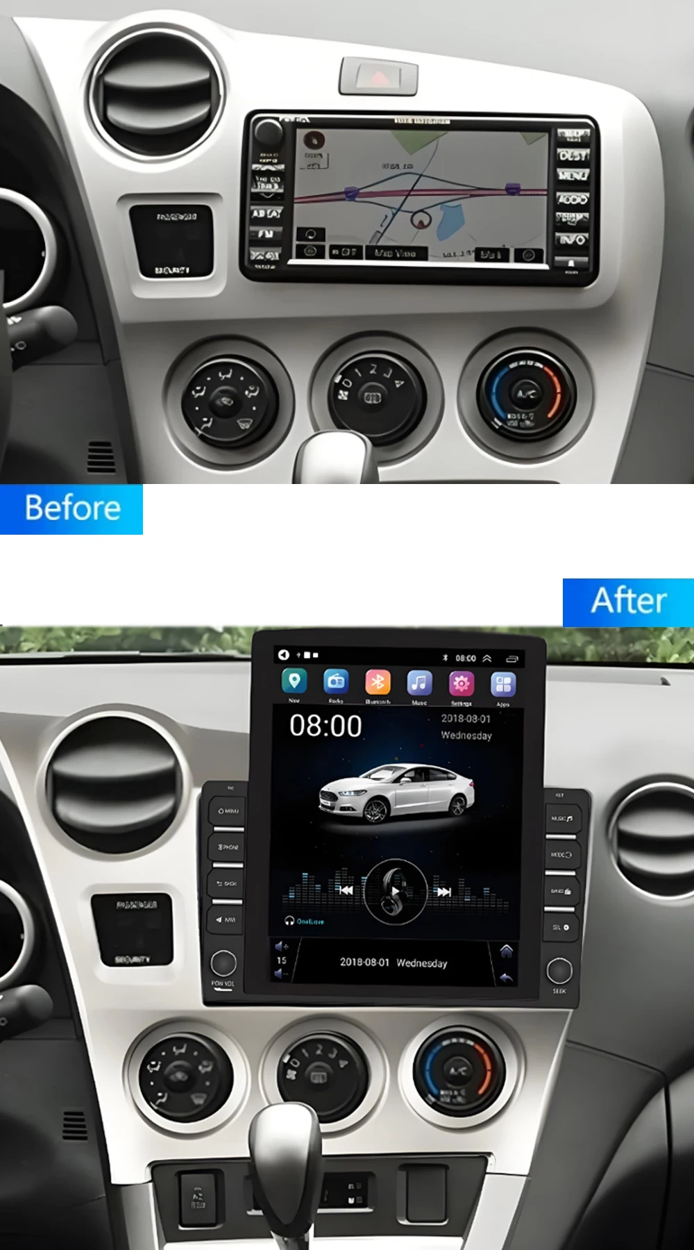 

9.7" Vertical Style for Tesla Screen Android 15 Car Radio For Toyota Matrix 2009-2014 GPS Navigation Multimedia Video screen