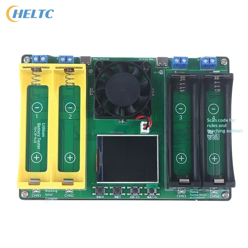 18650 21700 4-Channel Battery Tester Type-C LCD Display Battery Capacity Tester MAh Lithium Battery Detection Module