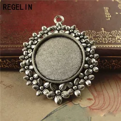 REGELIN Antique Bronze/Antique Silver Round 10pcs/lot Jewelry Accessories cork base Alloy Tray Inner 25 MM