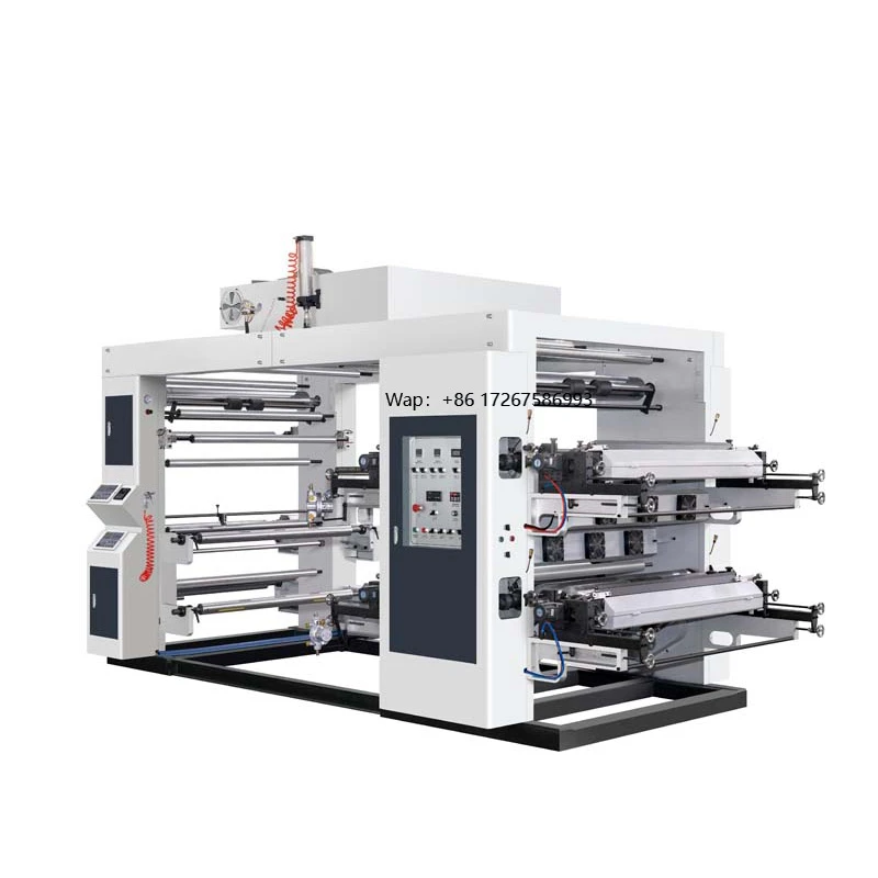 4 Color Stack Flexo Printing Machine 10-70m/min Special Equipment for Film Packaging