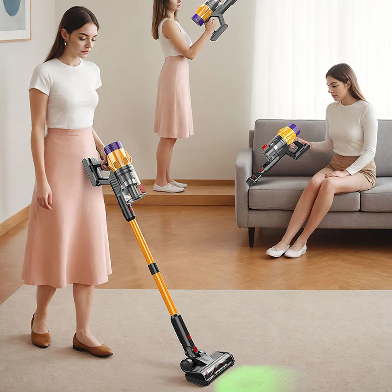 مكنسة كهربائية لاسلكية محمولة باليد IDEACH V18 550W 55kPa، شاشة لمس ذكية، 3 أوضاع طاقة، بطارية قابلة للإزالة، مكنسة كهربائية للمنزل