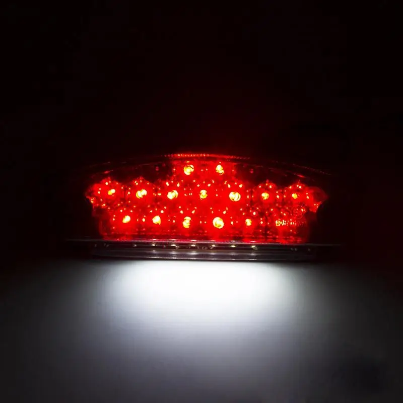 Brake Tail Lights 12V Universal License Plate Rear Stop Indicator, Motorcycle Brake Light 21 LED Motorcycle Rear Brake