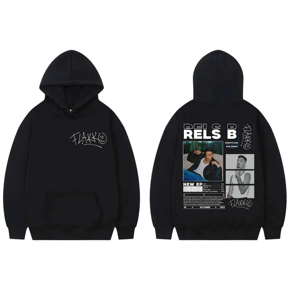 

Hot Rapper Rels B Print Hoodies Men Women Hip Hop Vintage Hooded Sweatshirts High Quality Fashion Oversized Pullovers Streetwear