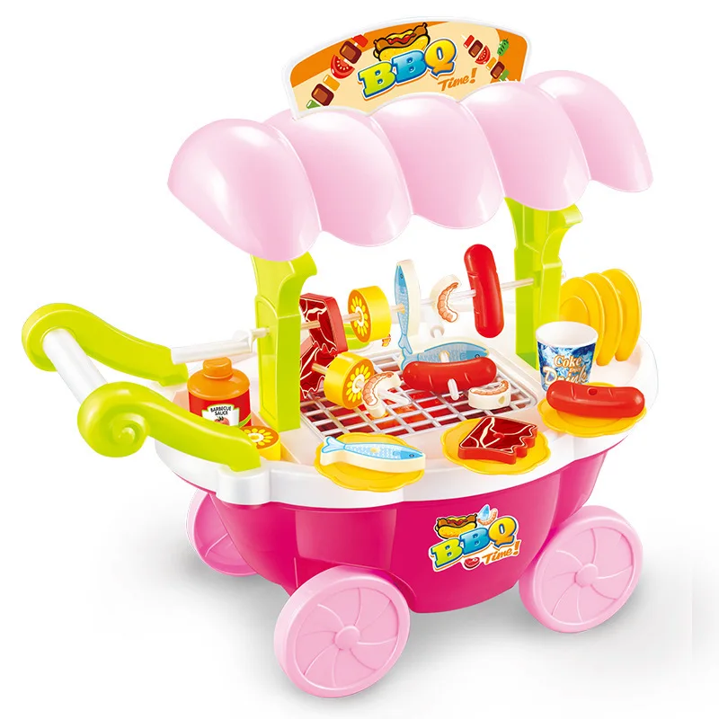 Jouets de cuisine de simulation pour enfants, camion de barbecue de cuisine, ensemble de camion de crème glacée, jouets de puzzle pour enfants précoces, cadeaux pour tout-petits