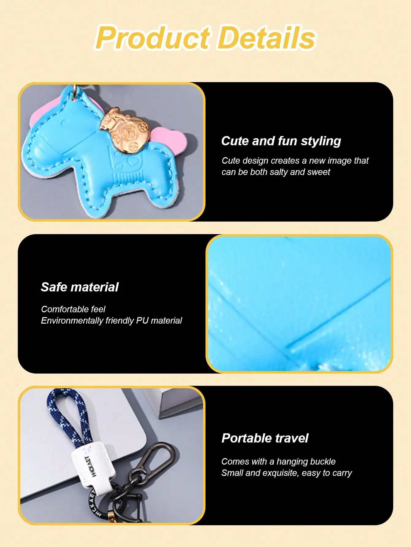 سلسلة مفاتيح جلدية لطيفة على شكل حصان، مناسبة لأعياد الميلاد وعيد الحب والعديد من المناسبات الأخرى.