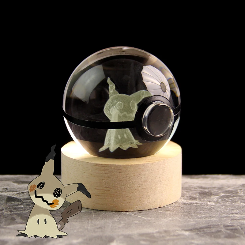 

Pokemon Mimikyu Crystal Ball Game Collect Souvenirs Toys Model Birthday Presents for Children Home Decor Pocket Monster 5cm