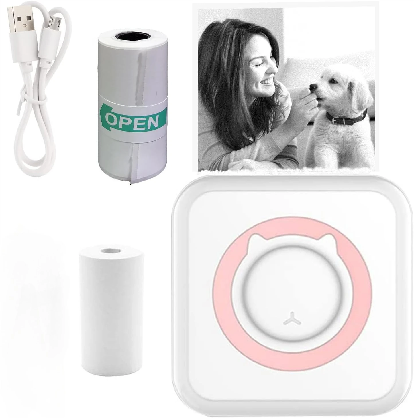 Picture 6: Printing Consumables for Mini Printer Portable Bluetooth Sticker Tape 1 Roll Thermal Paper Inkless Printer Photo Memo Note