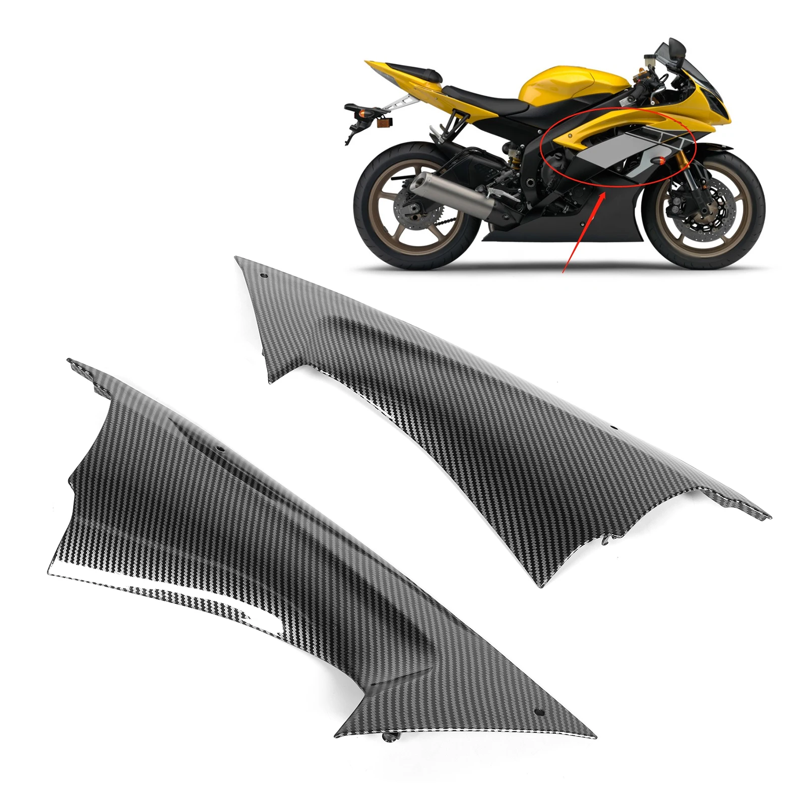 Carbon Fiber Side Luchtkanaal Cover Kuip Insert Deel Fit voor YZF R6 2008-2016 Motorcycle Kuip Insert Deel