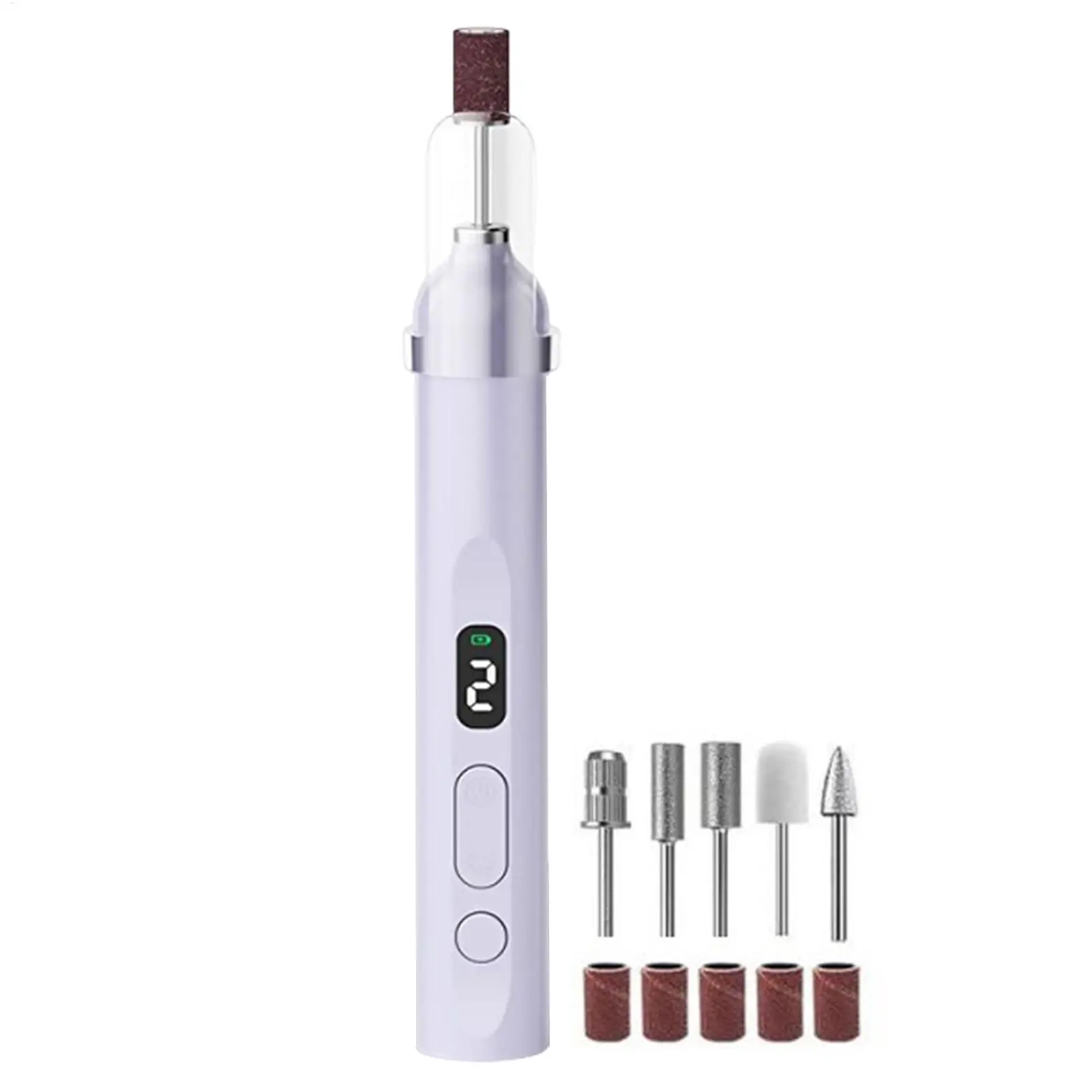 Lima de Uñas Eléctrica con Luz LED, Máquina de Taladro para Uñas, Equipo de Pulido, Lima de Uñas, Herramienta de Manicura