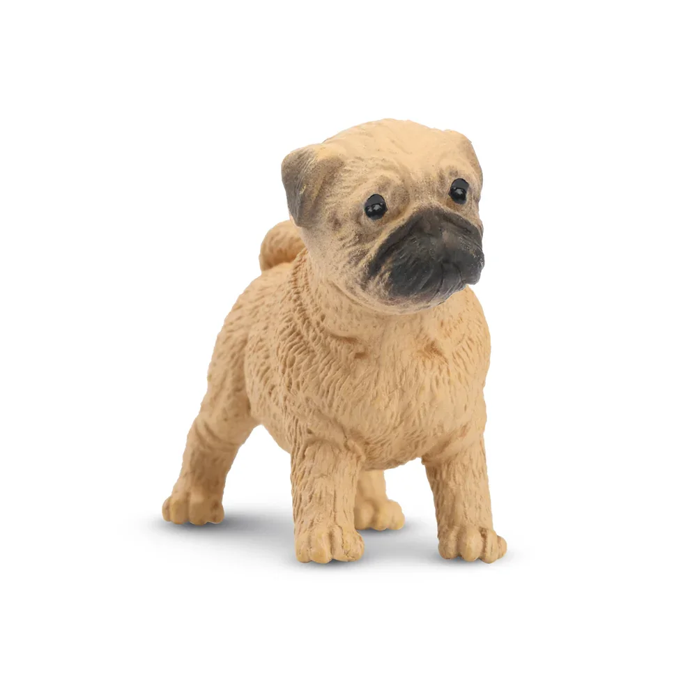 Toymany SimulazioneCarlino in piedi Cucciolo Animale domestico Modello Giocattolo Mini Figure Bambole Action Figurine Giocattoli Regalo per bambini Decorazione torta