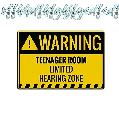 JP's Parcels Tin Sign Children Room Decor-Teenager Kids Bedroom Wall Door Metal Signs 12 x 8 in Teenager Room Limited Heari sign