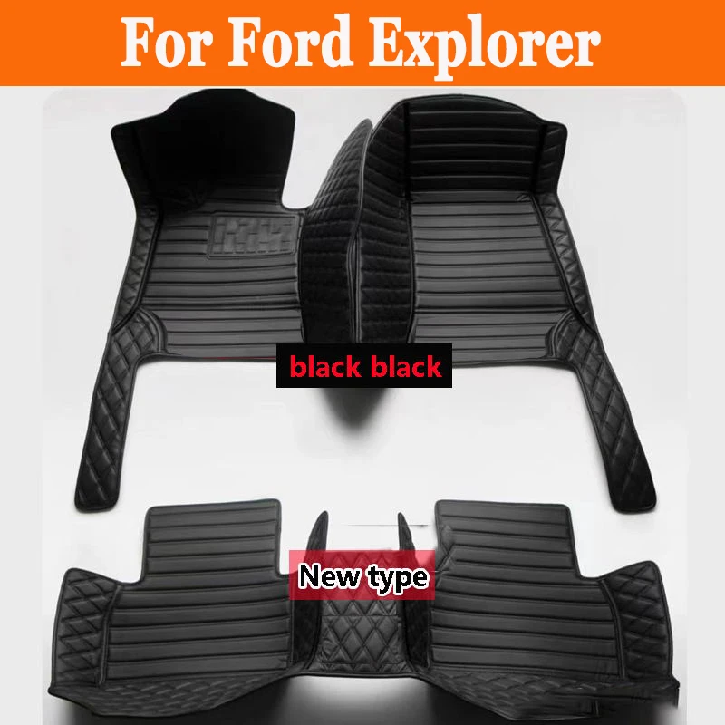 Car Floor Mat For Ford Explorer Classic U502 7seat 2016~2019 Non-slip Pad Waterproof Pads Rugs Leather Floor Mat Car Accessories