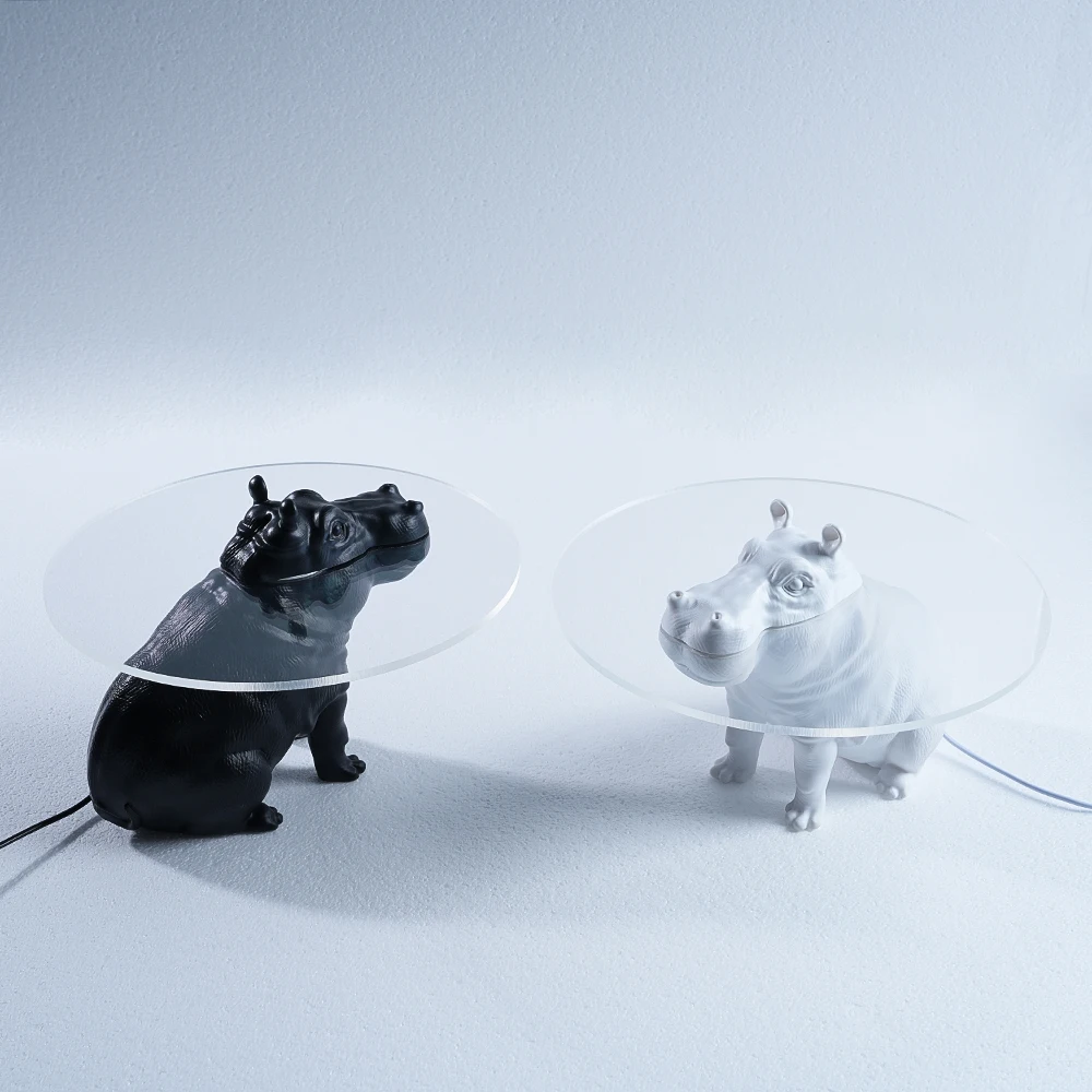 Modern new style exclusive design creative hippo table lamp animal shape decorative lamp suitable for bedroom bedside study desk