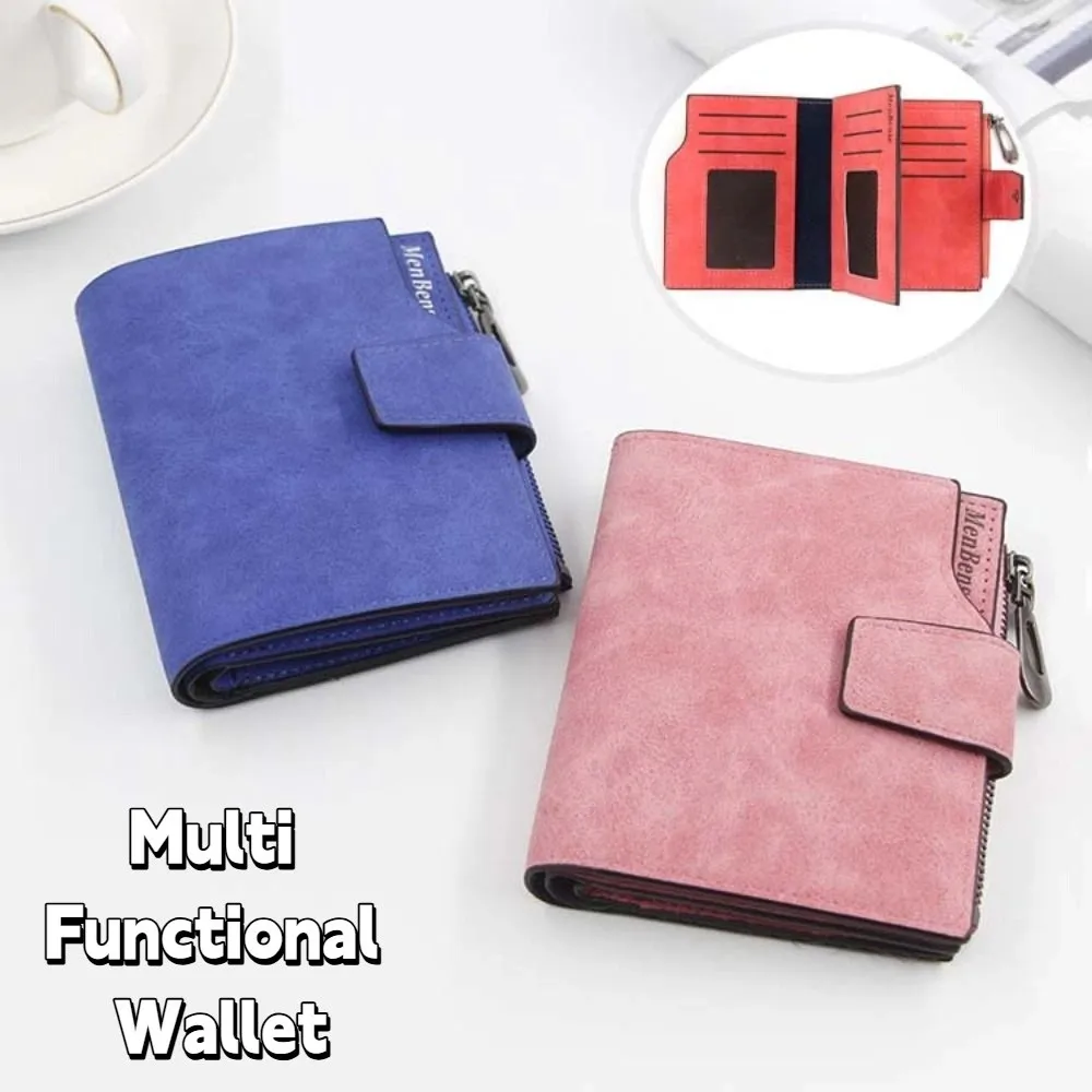 Korean Style Pocket Purse Wallet Large Capacity PU Leather Cash Purse Bag Card Holder Multifunction Short Wallets Men Women