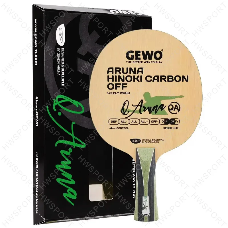 

GEWO Aruna Hinoki Carbon OFF Table Tennis Blade 5 Wood 2 Carbon Inner-force Ping Pong Blade Professional Same As Quadri Aruna